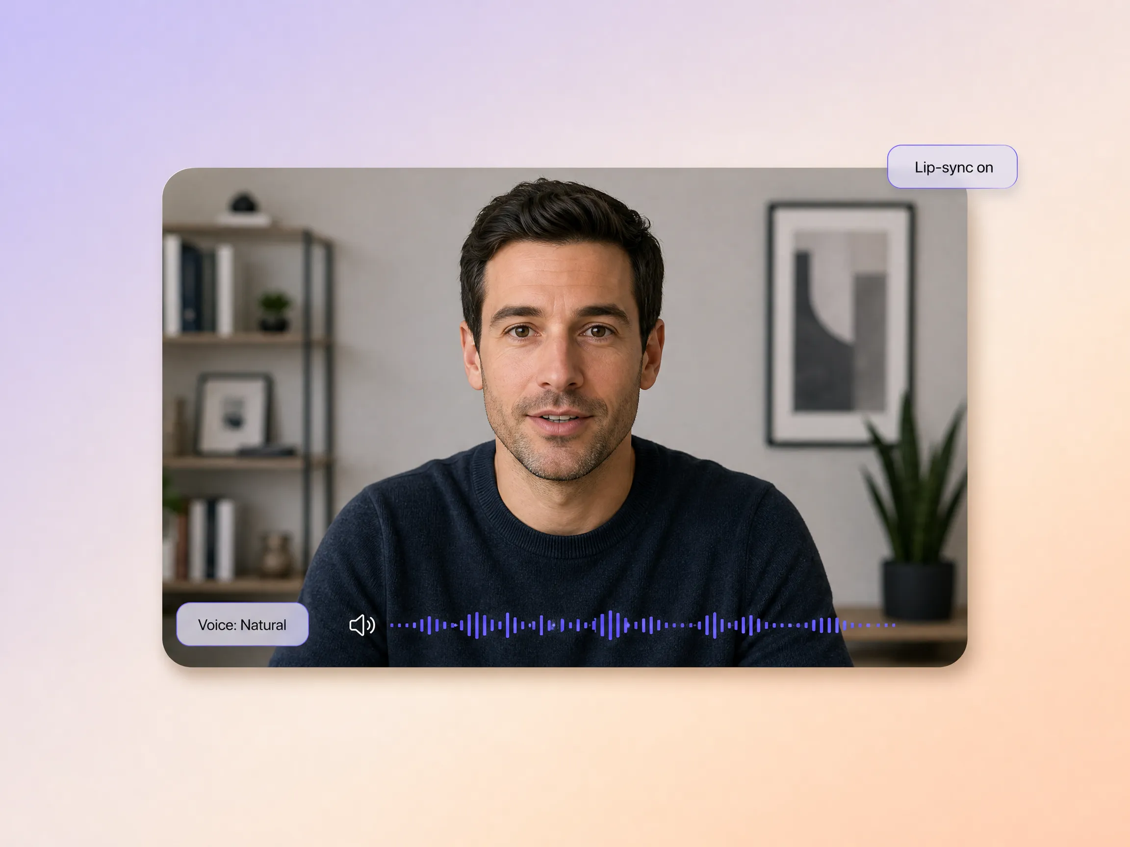AI voice and lip-sync for talking head videos by Pexo