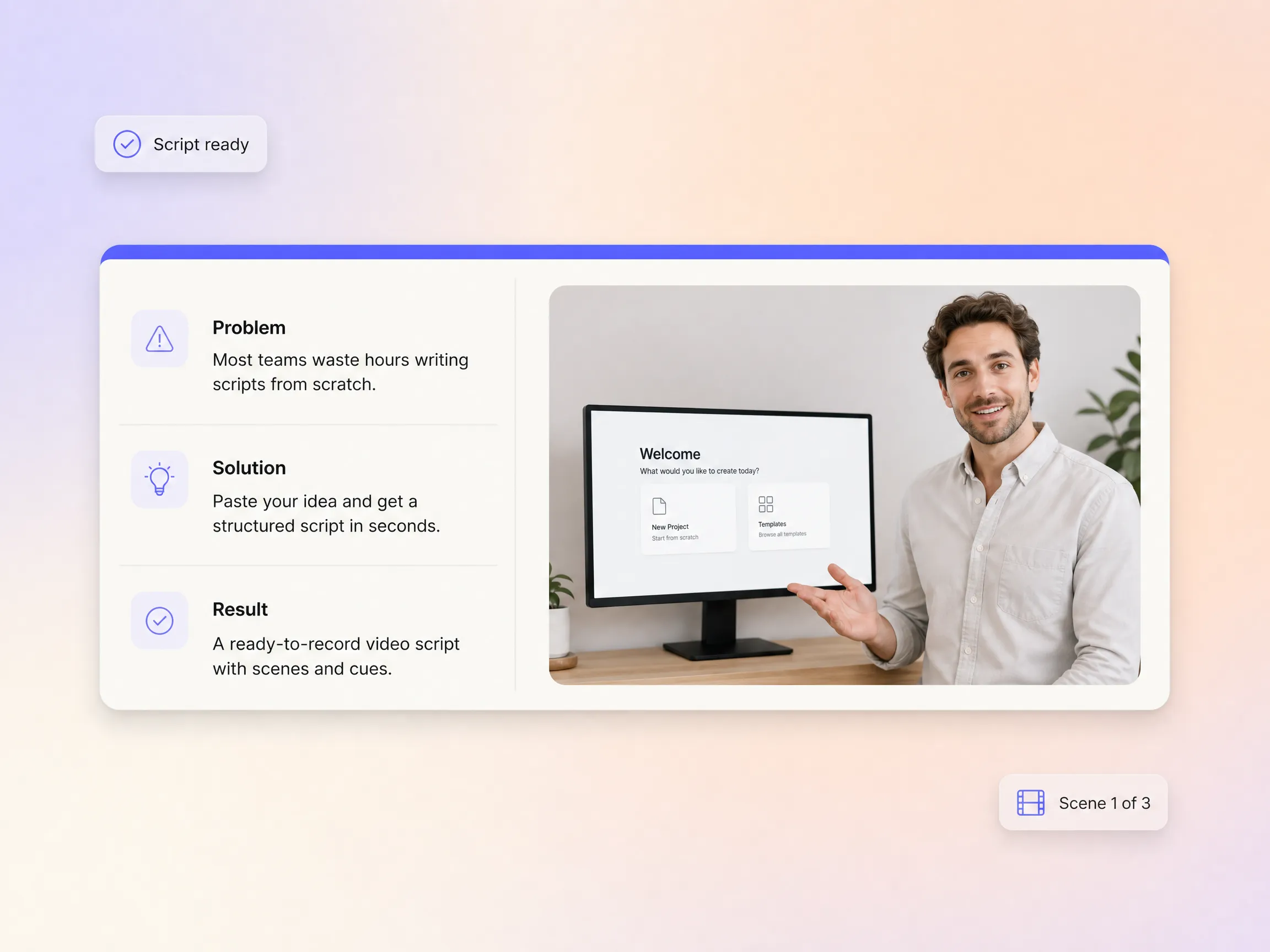 SaaS explainer script generation by Pexo AI