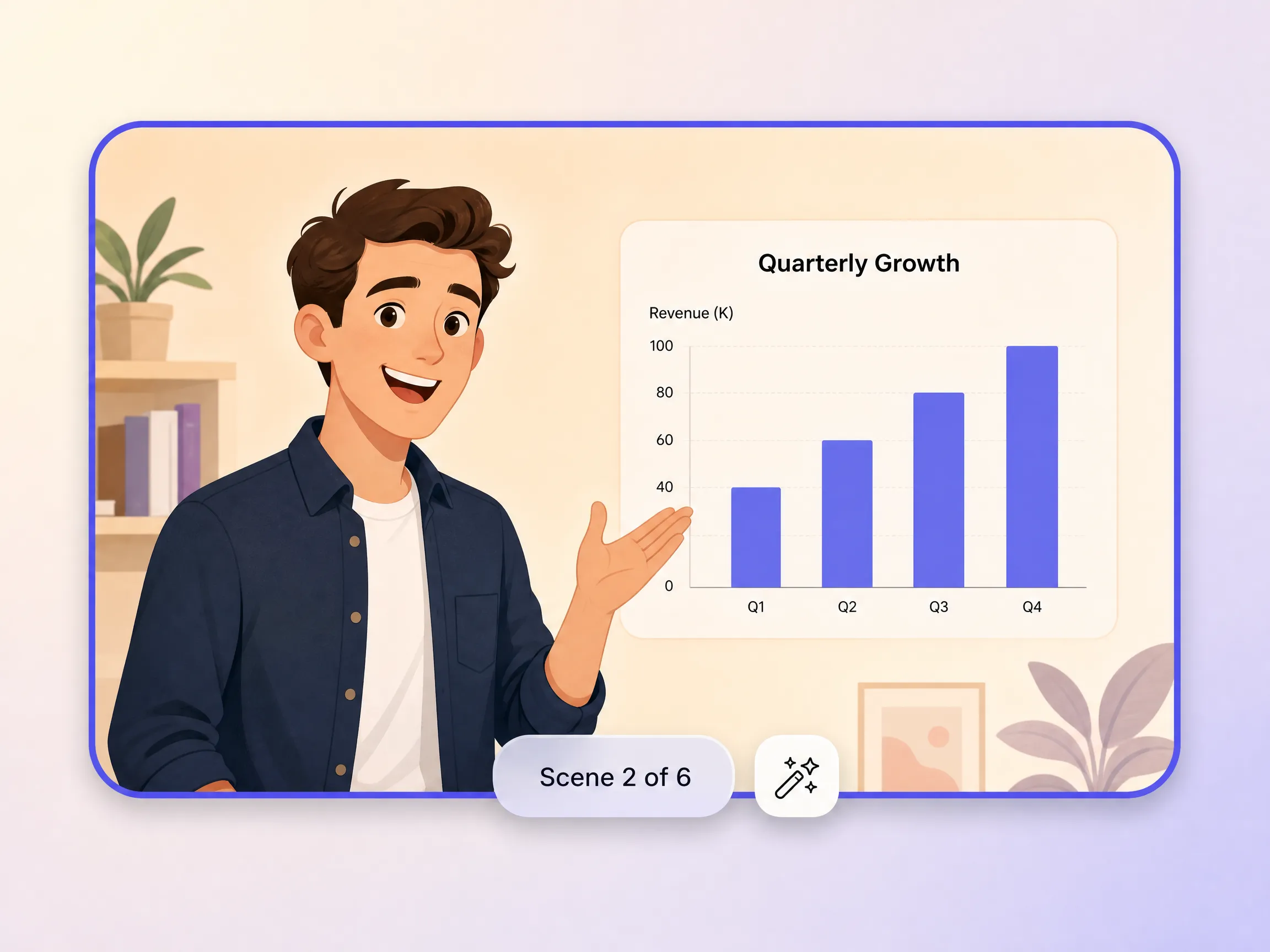 Animated explainer scene visualized by Pexo