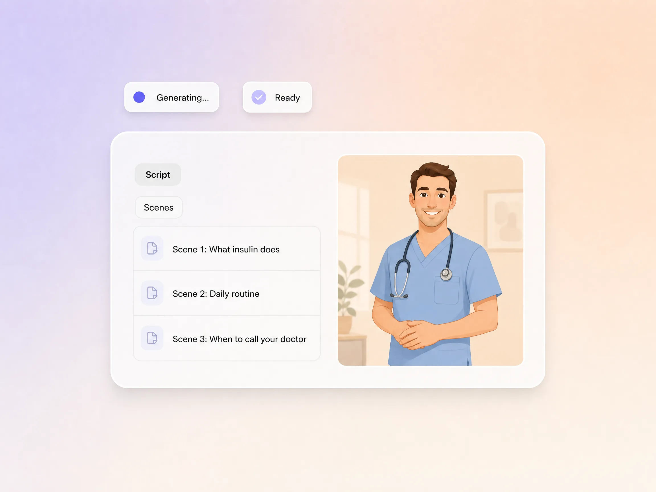 Healthcare explainer script generation by Pexo AI