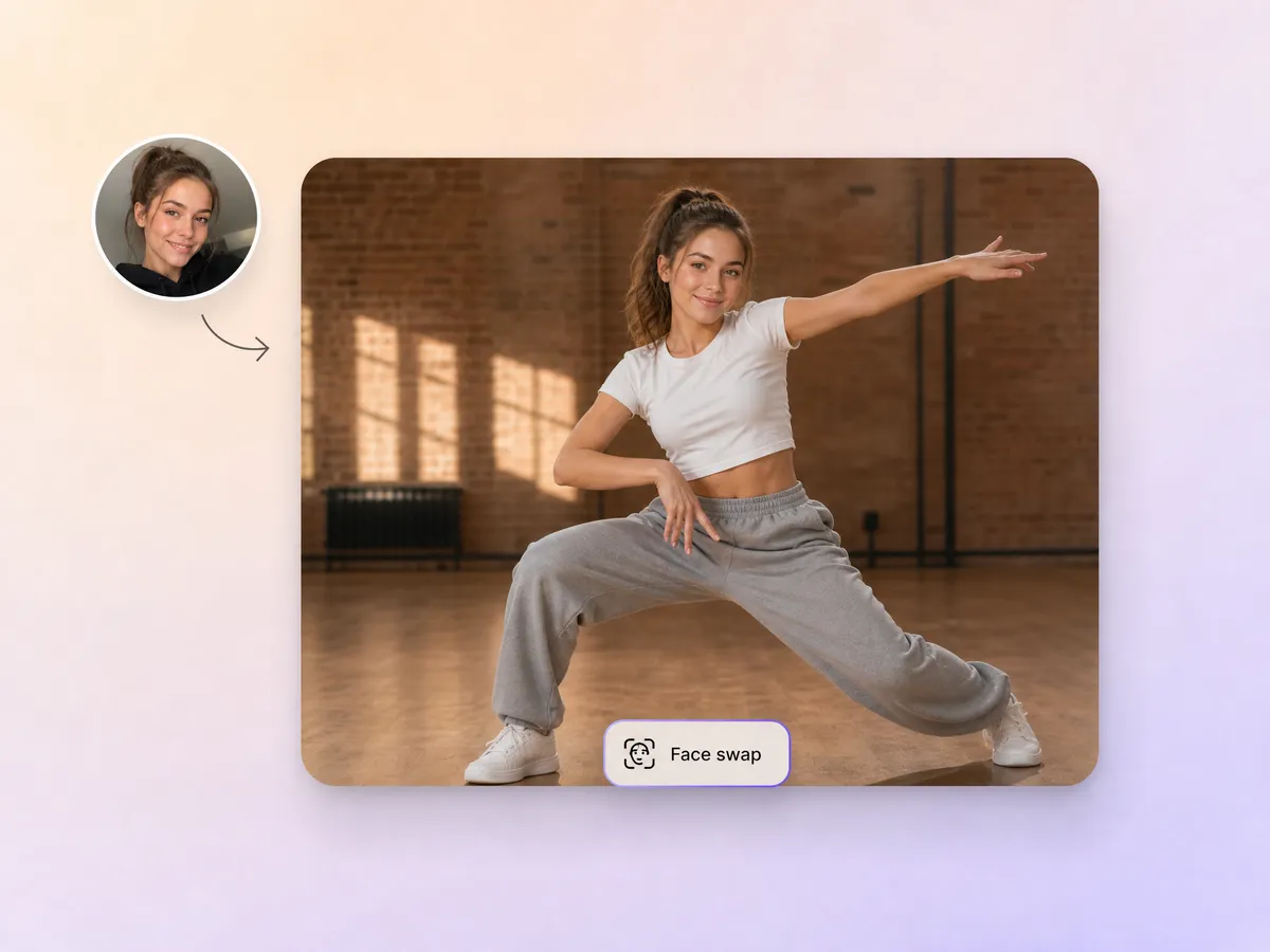 AI face swap dance video, selfie to professional dance performance