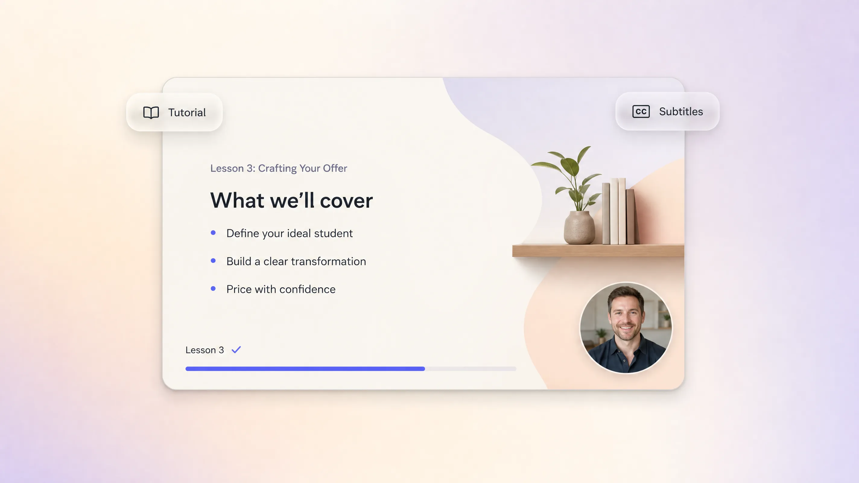 Course platform product demo video tutorial preview created with Pexo
