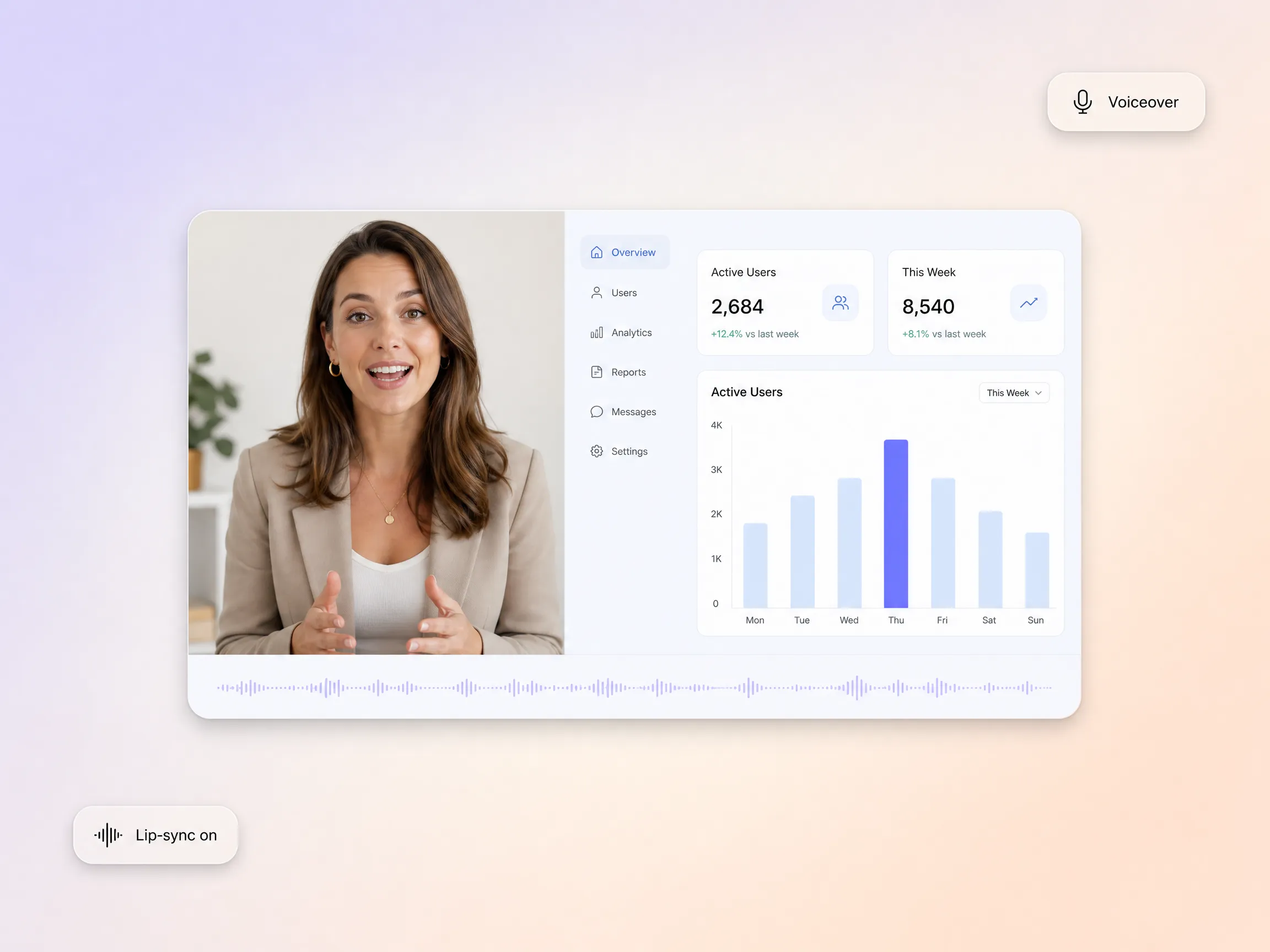 SaaS voice and lip-sync production by Pexo