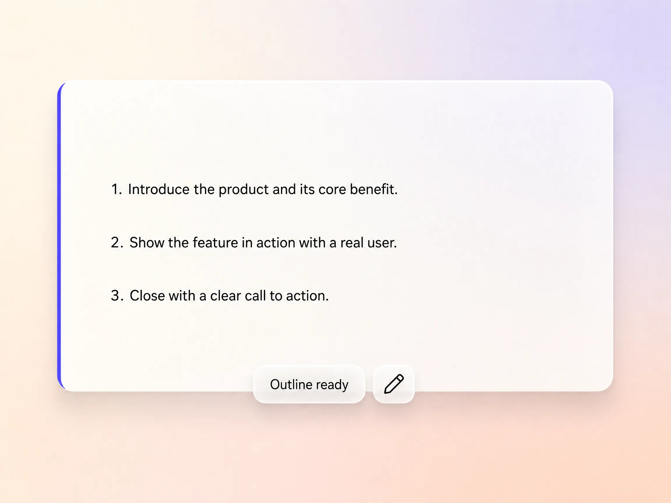Explainer video script outline generated by Pexo